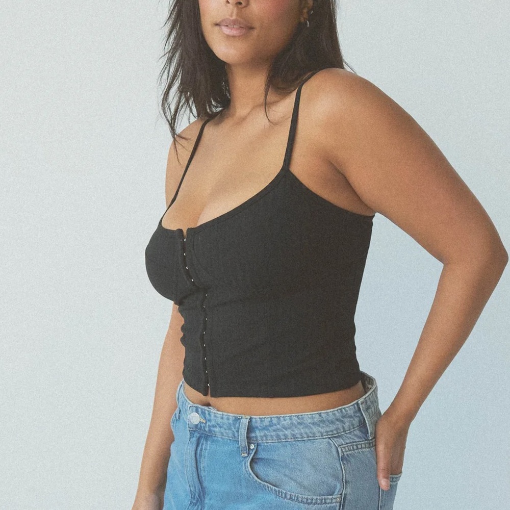 Klassy Network RIBBED CORSET BRAMI in Black - Picture 3 of 4